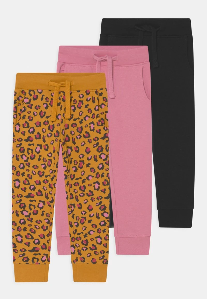 Friboo Niños BASIC GIRLS 3 PACK - Pantalones Deportivos - Pink/black/yellow 3 Friboo Niños BASIC GIRLS 3 PACK - Pantalones Deportivos - Pink/black/yellow