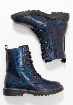 Friboo Niños Botines Con Cordones - Dark Blue