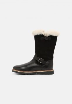 Friboo Niños LEATHER - Botas Para La Nieve - Black