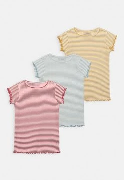Friboo Niños 3 PACK GIRL RIB TEE - Camiseta Básica - Blue - 502_yellow - 202_pink - 402